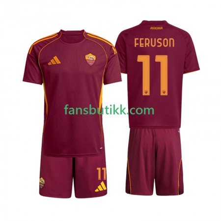 Fotballdrakt AS Roma Evan Ferguson 11 Barn Hjemmetrøye 2025-2026 Kortermet